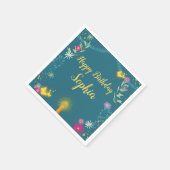 Serviette En Papier Bougie magique florale Napkin (Coin)