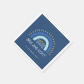 Serviette En Papier Bougies arc-en-ciel bleu simple Amour et lumière H (Coin)