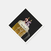Serviette En Papier Bougies de 25e anniversaire en bière (Coin)
