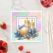 Serviette En Papier Bougies de Noël (En situation)