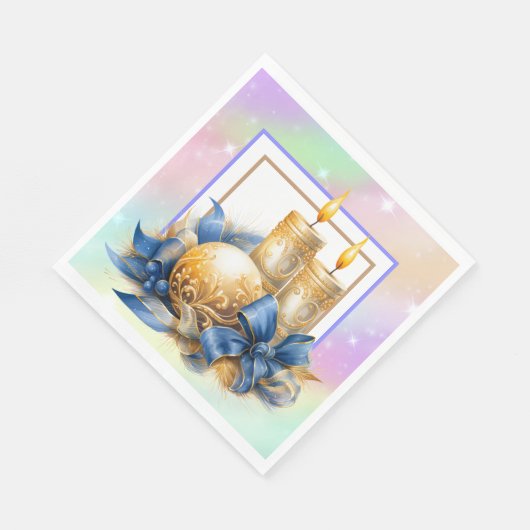 Serviette En Papier Bougies de Noël (Coin)