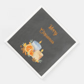 Serviette En Papier Bougies de Noël Orange (Coin)