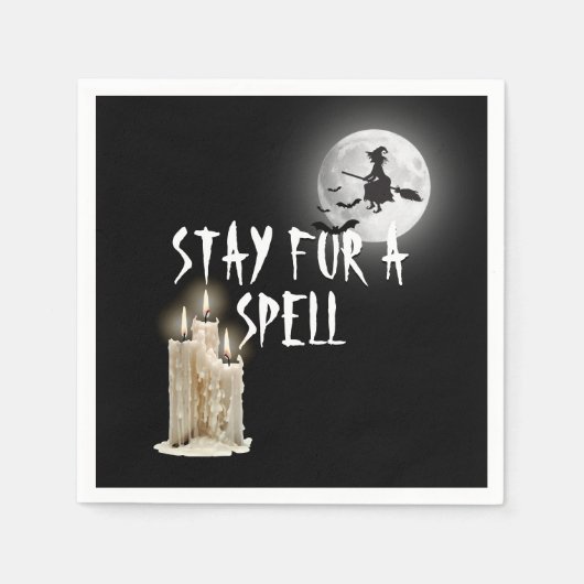 Serviette En Papier Bougies d'Halloween (Devant)