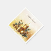 Serviette En Papier Bougies d'or Noël Napkin (Coin)