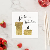 Serviette En Papier Bougies en fausse parties scintillant or Noël (En situation)