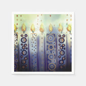 Serviette En Papier Bougies ornementales Whimsical Hanoukka (Devant)