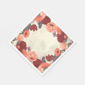 Serviette En Papier Bouho doux art populaire papillon fleuri (Coin)