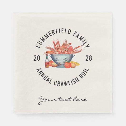 Serviette En Papier Bouillabaisse de Fruits de Mer Personnalisée Famil (Devant)
