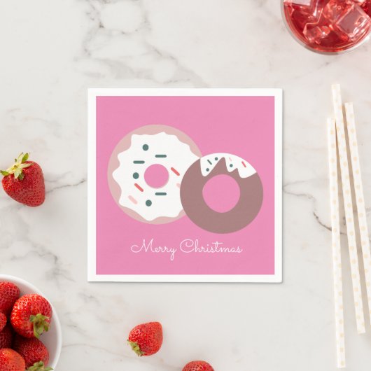 Serviette En Papier Boulangerie Joyeux Noël beignets de Noël (En situation)