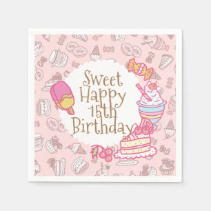 Serviette En Papier Boulangerie sucrée et Pêche à la boisson