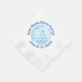 Serviette En Papier Boule à facettes disco bleu rétro PERSONALISÉE (Coin)