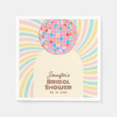 Serviette En Papier Boule à facettes rose disco rétro Groovy Boho Ente (Devant)