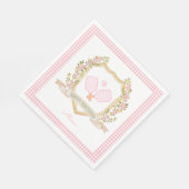 Serviette En Papier Boule de chiche rose Preppy | Joyeux anniversaire (Coin)
