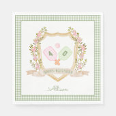 Serviette En Papier Boule de chiche verte Preppy | Anniversaire person (Devant)