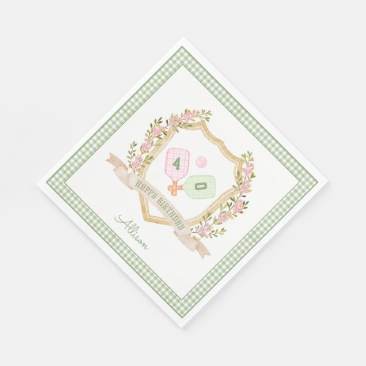 Serviette En Papier Boule de chiche verte Preppy | Anniversaire person (Coin)
