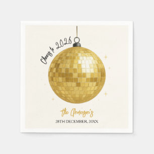 Serviette En Papier Boule de disco Champagne Nouvel An 2026