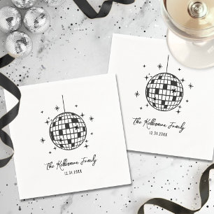 Serviette En Papier Boule de disco dessinée à la main pour le Nouvel A