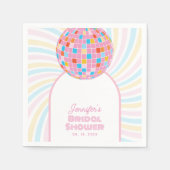 Serviette En Papier Boule de Disco Rose Groovy Rétro 70s 80s Shower de (Devant)