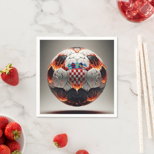 Serviette En Papier Boule de football croate fière (En situation)