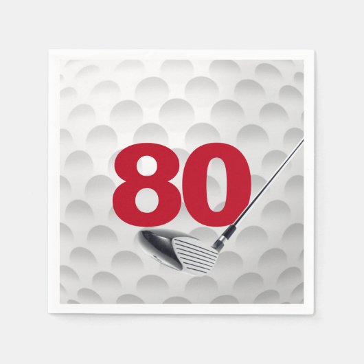 Serviette En Papier Boule de golf 80e anniversaire (Devant)