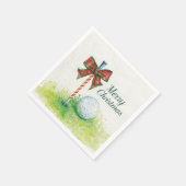 Serviette En Papier Boule de golf avec ruban de Noël et tee (Coin)