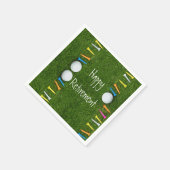 Serviette En Papier Boule de golf avec tee on green Happy Retirement (Coin)