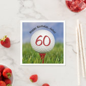 Serviette En Papier Boule de golf en tee pour 60e anniversaire (En situation)