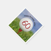 Serviette En Papier Boule de golf en tee pour 60e anniversaire (Coin)