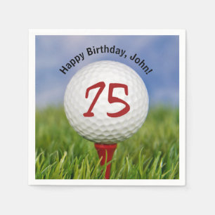 Serviette En Papier Boule de golf en tee pour 75e anniversaire