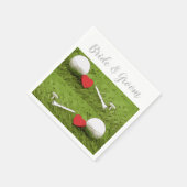 Serviette En Papier Boule de golf et tee avec amour mariage golfeur (Coin)
