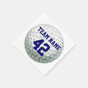 Serviette En Papier Boule de golf peinte avec le nom