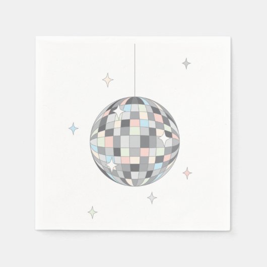 Serviette En Papier Boule Disco - (Devant)
