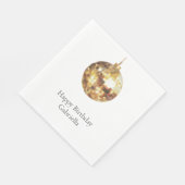 Serviette En Papier Boule disco dorée d'anniversaire (Coin)