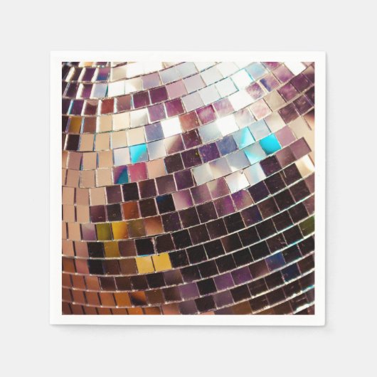 Serviette En Papier Boule Disco En Miroir (Devant)