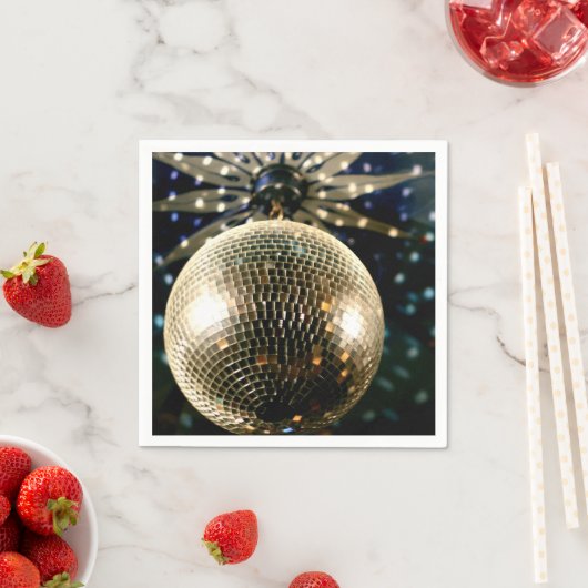 Serviette En Papier Boule Disco en miroir 3 (En situation)