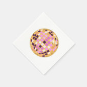 Serviette En Papier Boule Disco Moderne Gold Purple Rétro (Coin)