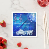 Serviette En Papier Boule Disco, Princesse Coach & Chevaux Quinceañera (En situation)