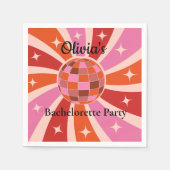 Serviette En Papier Boule Disco Retro Personnalisée Bachelorette (Devant)