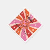 Serviette En Papier Boule Disco Retro Personnalisée Bachelorette (Coin)