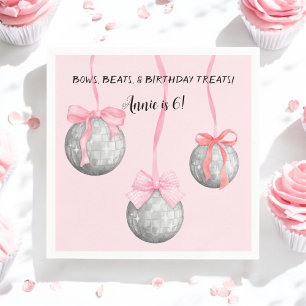 Serviette En Papier Boule en acier Disco Ball couleur rose Bow