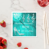 Serviette En Papier Boule et talons d'étincelle Blue turquoise 60e (En situation)