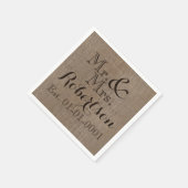 Serviette En Papier Boule-Look Rustique Mariage personnalisable (Coin)