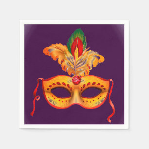 Serviette En Papier Boule masquée de Venise ou fête