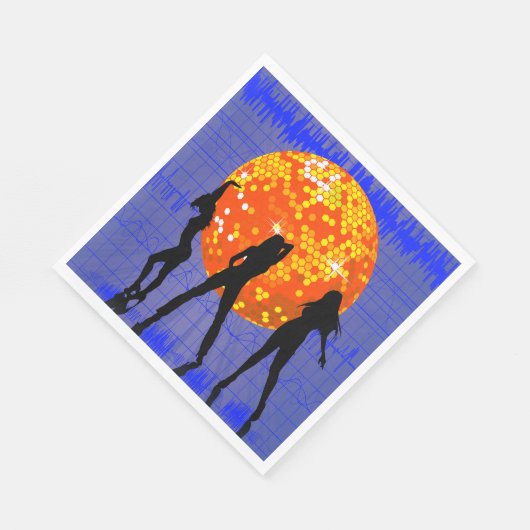 Serviette En Papier Boule Orange Disco (Coin)