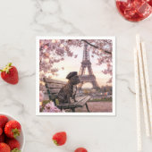 Serviette En Papier Bouledogue Français à Paris (En situation)