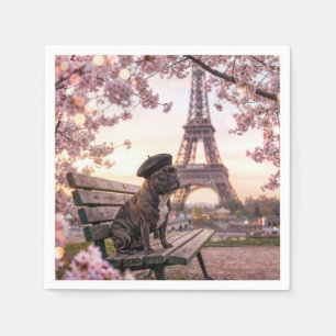 Serviette En Papier Bouledogue Français à Paris