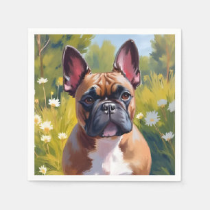 Serviette En Papier Bouledogue français Peinture de chien de compagn