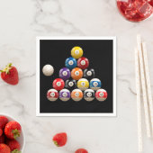 Serviette En Papier Boules de billard pyramidales (En situation)