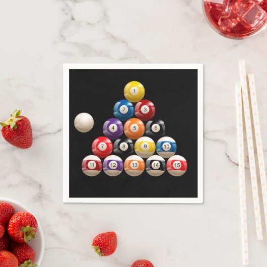 Serviette En Papier Boules de billard pyramidales (En situation)