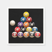 Serviette En Papier Boules de billard pyramidales (Devant)